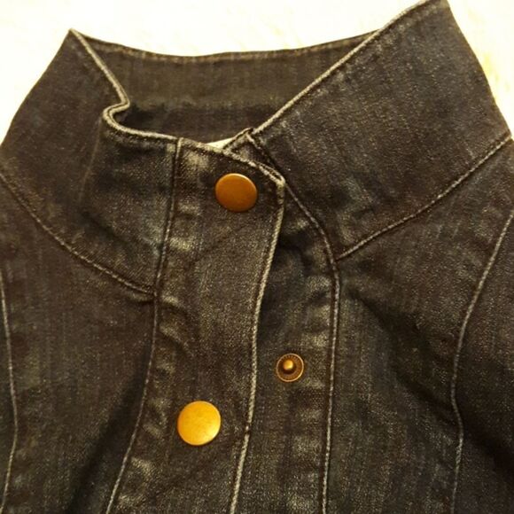 Coldwater Creek dark blue jean snap jacket - Picture 8 of 8